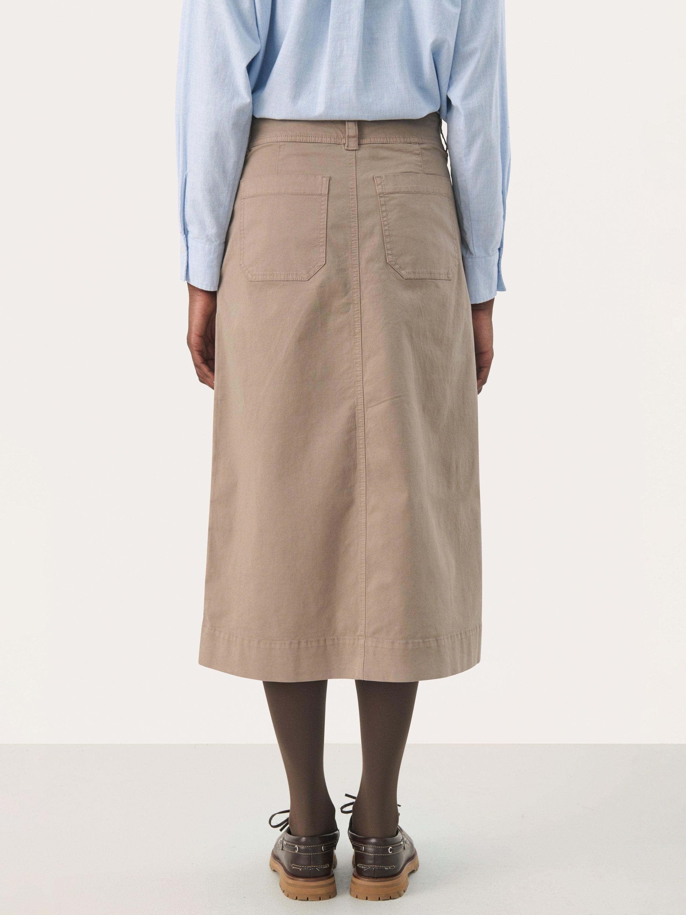 Product image 2 of 6, which shows Part Two Fannies A-Line Skirt, Desert Taupe, 8