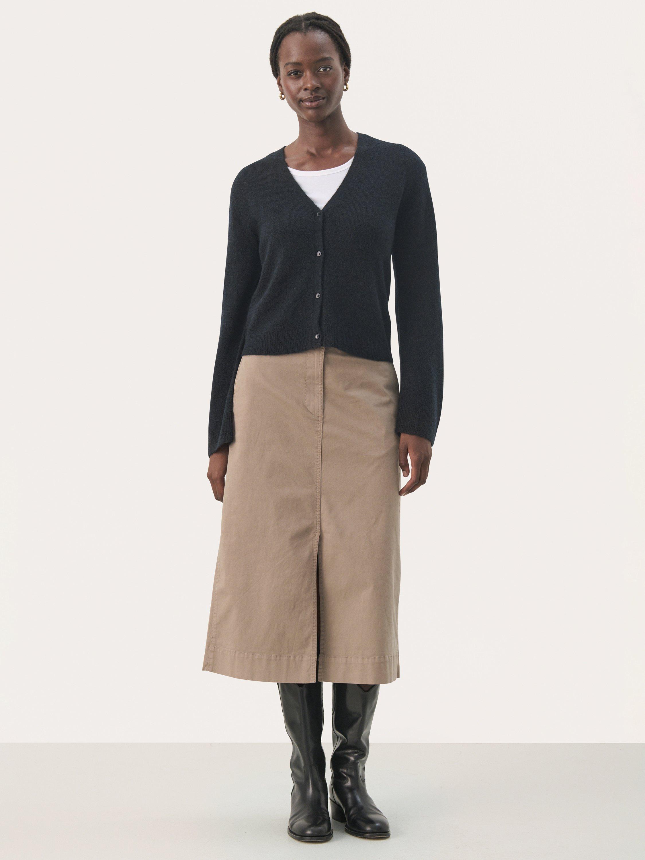 Product image 4 of 6, which shows Part Two Fannies A-Line Skirt, Desert Taupe, 8