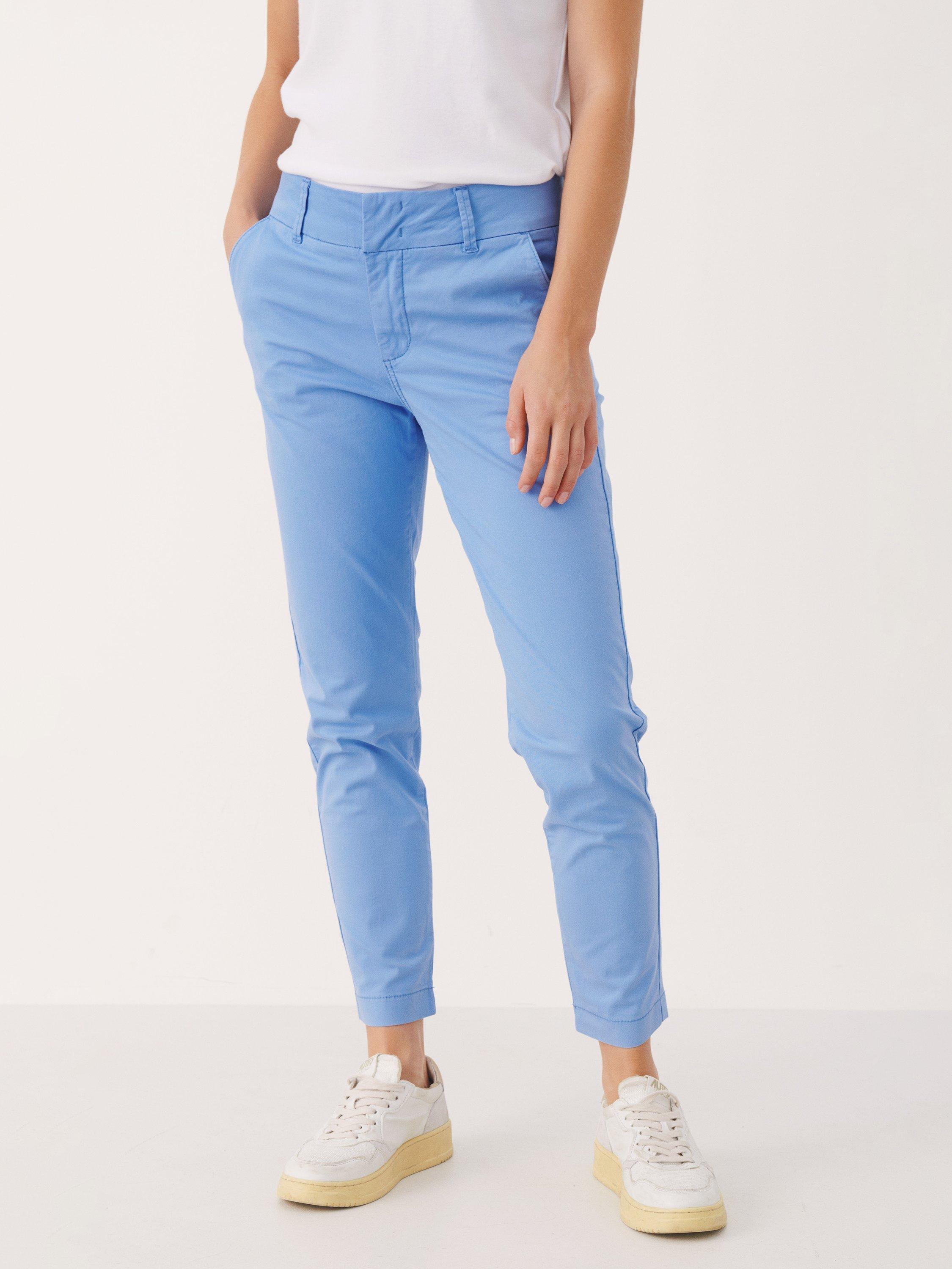 Product image 1 of 6, which shows Part Two Soffys Cropped Trousers, Blue Bonnet, 8