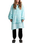 Ony Original Sherpa Fleece Hooded Blanket, Blue/White