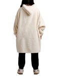 Ony Original Sherpa Fleece Hooded Blanket, Cream/White