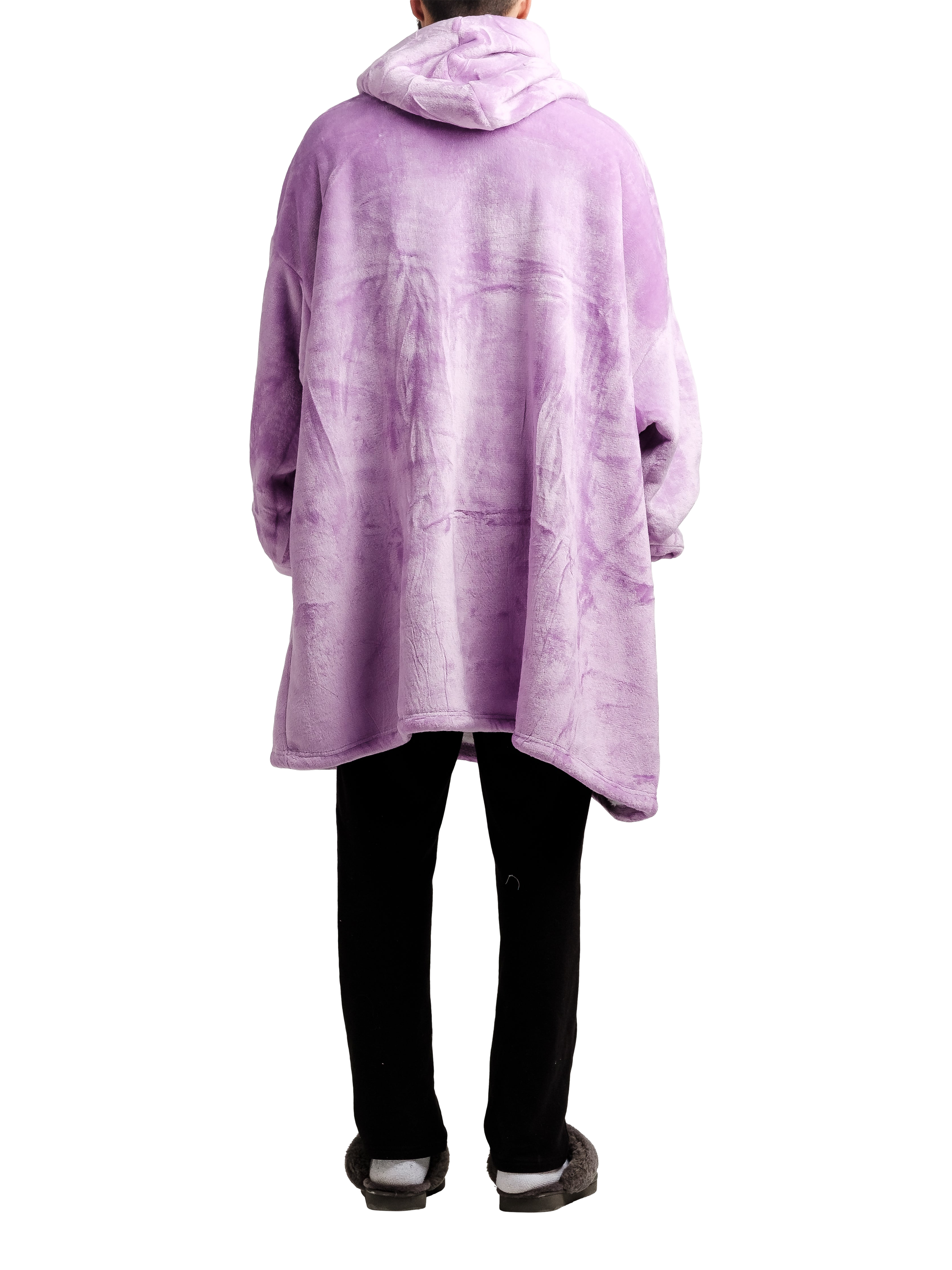 Product image 2 of 3, which shows Ony Original Sherpa Fleece Hooded Blanket, Purple/White, One Size