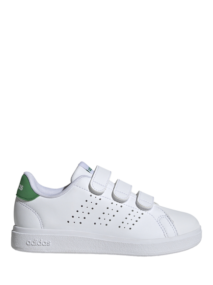adidas Kids' Advantage Riptape Trainers, White/Green, White/Green
