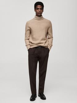 Mango Marias Roll Neck Jumper, Light Beige - view 2, Light Beige