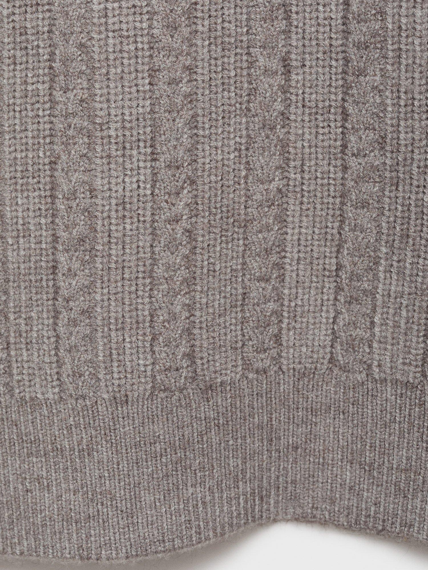 Product image 5 of 8, which shows Mango Mary Cable Knit Jumper, Grey, S