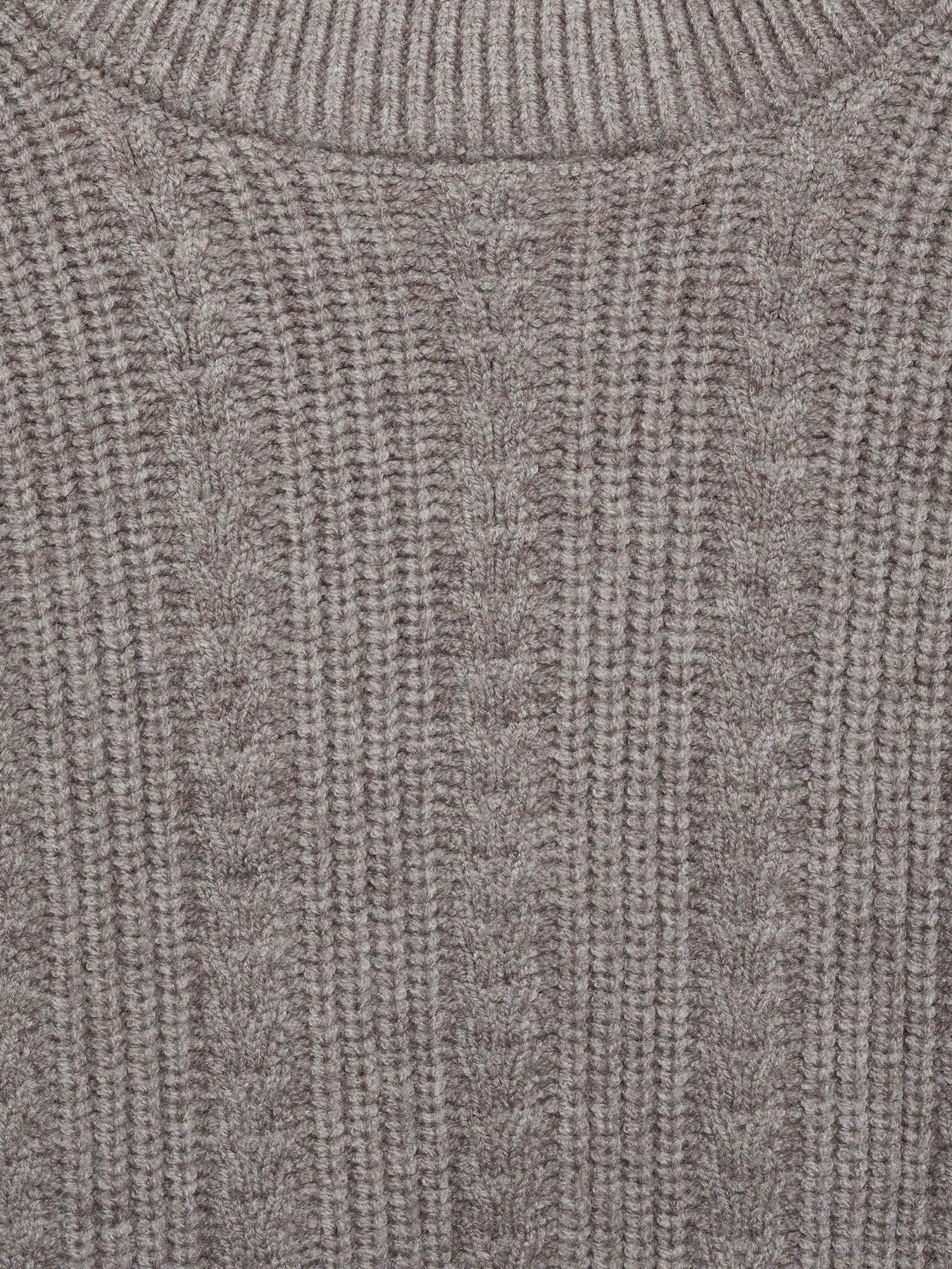 Product image 8 of 8, which shows Mango Mary Cable Knit Jumper, Grey, S