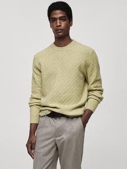 Mango Masia Wool Blend Jumper, Light Green, Light Green