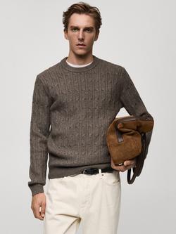 Mango Koipe Wool Blend Jumper, Medium Grey, Medium Grey