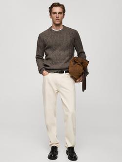 Mango Koipe Wool Blend Jumper, Medium Grey - view 2, Medium Grey