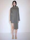 Mango Kiki Wool Blend Ribbed Dress, Grey
