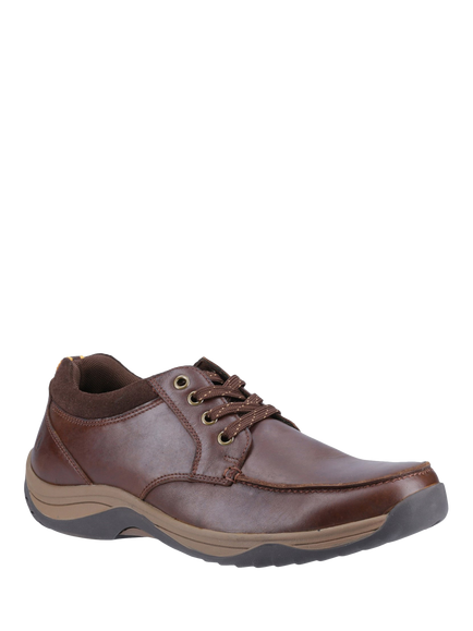 Hush Puppies Derek Leather Lace Up Derby Shoes, Coffee - view 2, Coffee