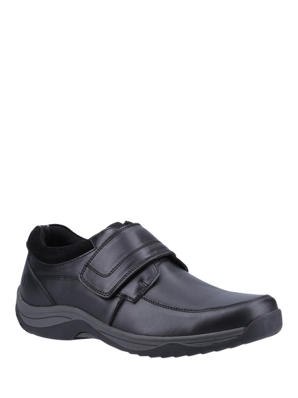Hush Puppies Douglas Leather Riptape Loafers - view 2, Black