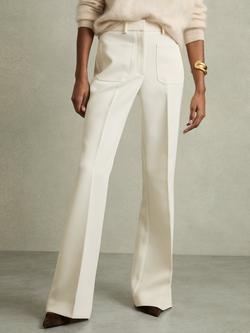 Reiss Petite Priya Flared Trousers, Cream