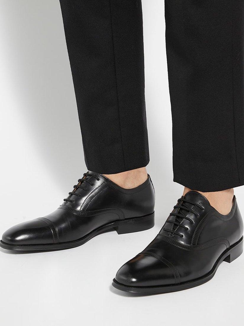 Product image 2 of 6, which shows Dune London Segred Leather Oxford Shoes, Black, 6