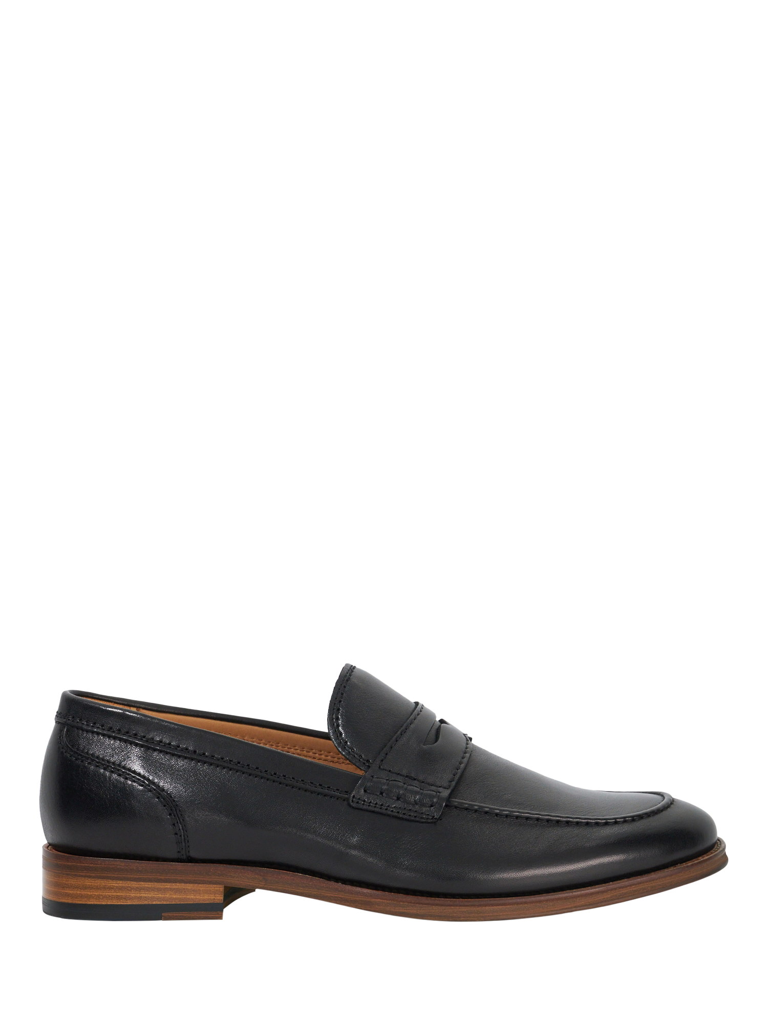 Dune Sulli Leather Penny Loafers, Black