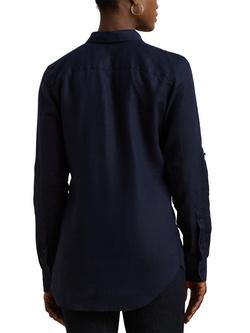 Lauren Ralph Lauren Karrie Linen Shirt - view 2, Navy