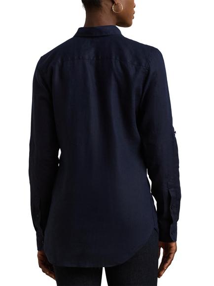 Lauren Ralph Lauren Karrie Linen Shirt - view 2, Navy