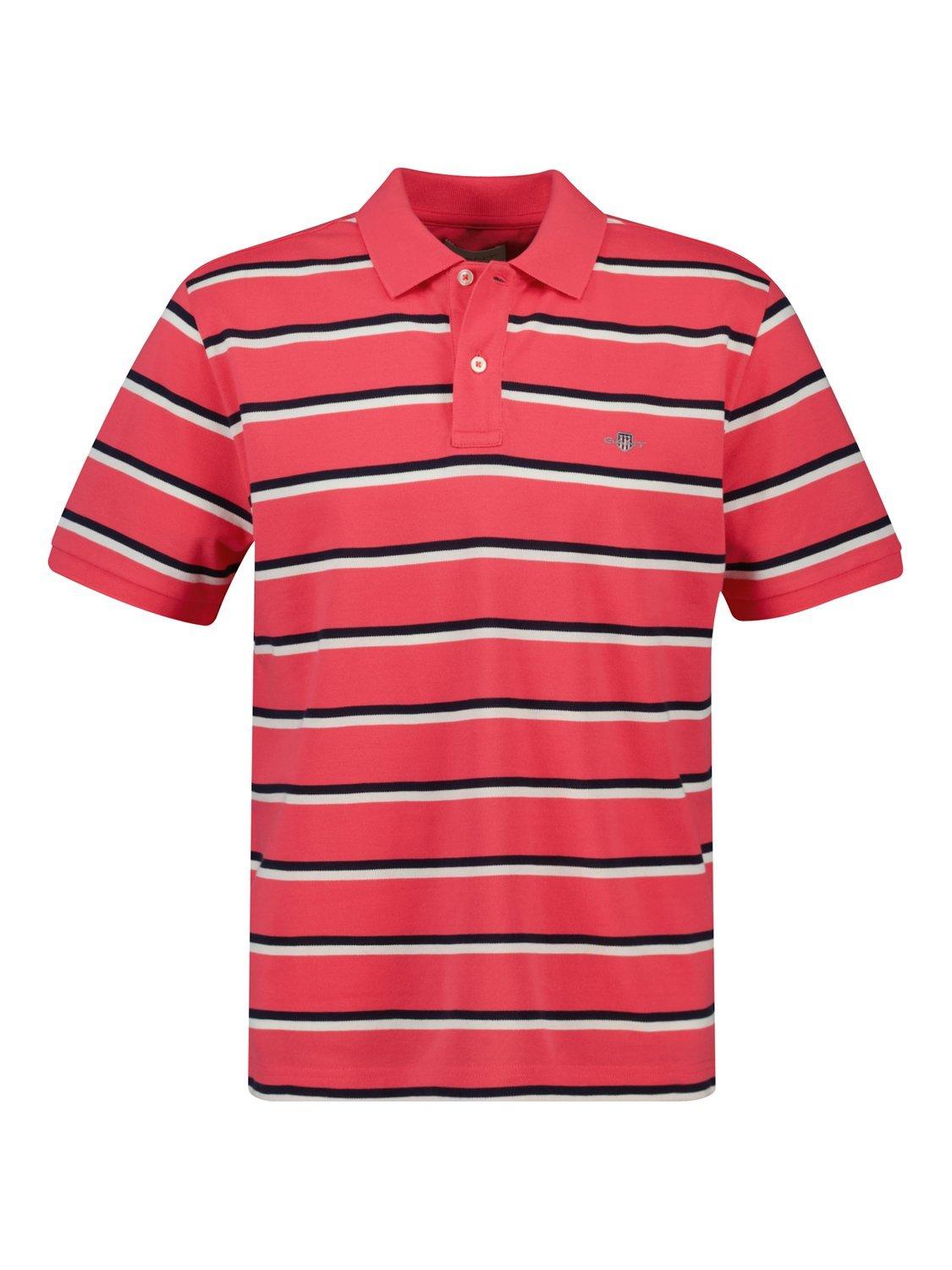 GANT Striped Polo Shirt, Watermelon Red