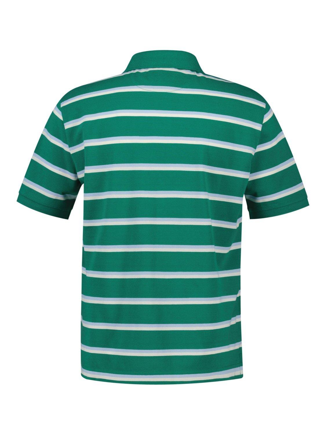 Product image 2 of 2, which shows GANT Cotton Regular Fit Short Sleeve Stripe Polo Shirt, Butternut Green, XL