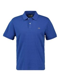 GANT Textured Stripe Polo Shirt, Rich Blue, Rich Blue