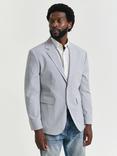 GANT Tailored Fit Cotton Blend Seersucker Suit Jacket, Rich Blue