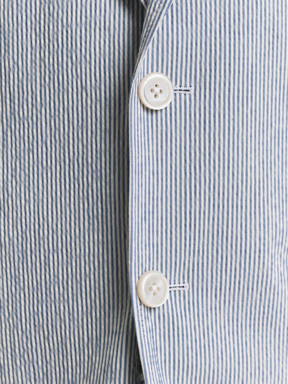 Product image 5 of 7, which shows GANT Tailored Fit Cotton Blend Seersucker Suit Jacket, Rich Blue, 38R