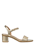 Geox Aurely 50 Suede Heeled Sandals, Lt Gold