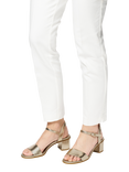 Geox Aurely 50 Suede Heeled Sandals, Lt Gold