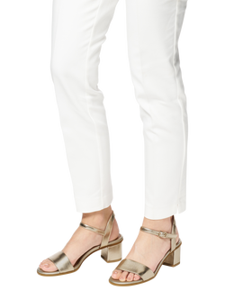 Geox Aurely 50 Suede Heeled Sandals - view 2, Lt Gold