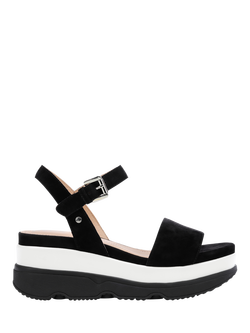 Geox Gardenia C Suede Platform Sandals, Black, Black