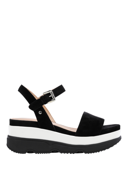 Geox Gardenia C Suede Platform Sandals, Black, Black