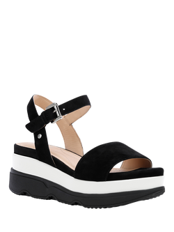 Geox Gardenia C Suede Platform Sandals, Black - view 2, Black