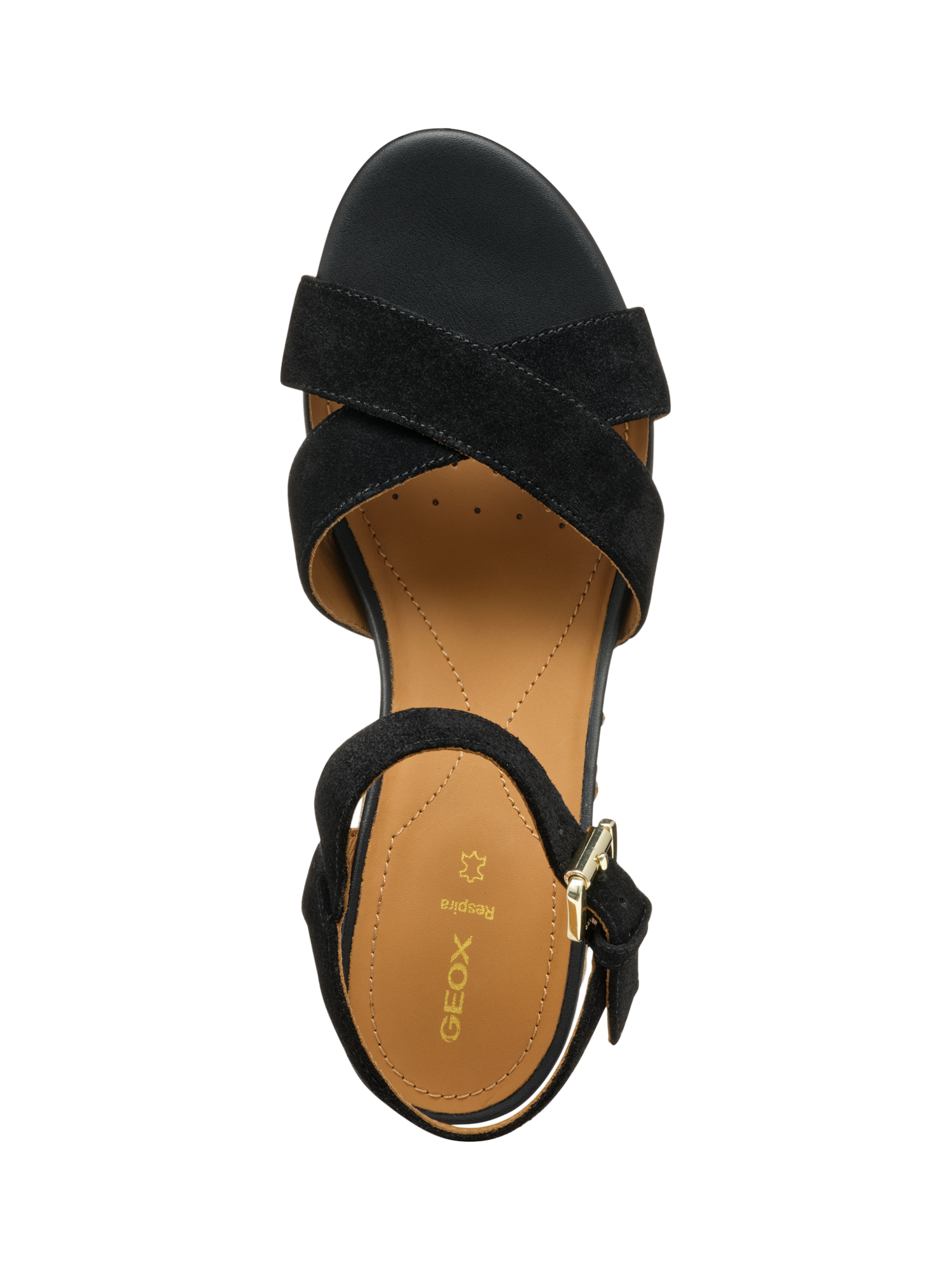 Product image 8 of 10, which shows Geox Ischia Corda B Suede Wedge Heeled Sandals, Black, EU38