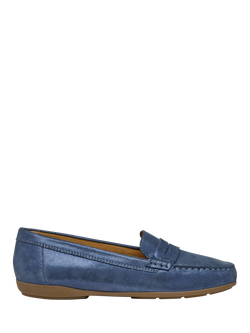 Geox Annytah Moc Leather Loafers, Blue