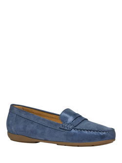 Geox Annytah Moc Leather Loafers - view 2, Blue
