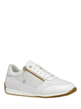 Geox Calithe Leather Low Cut Zip Trainers, White