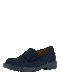 Geox Spherica EC1 Suede Loafers, Navy - view 2, Navy