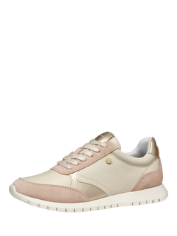 Geox Sukie 2.0 Leather and Suede Lace Up Trainers - view 2, Papyrus/Nude