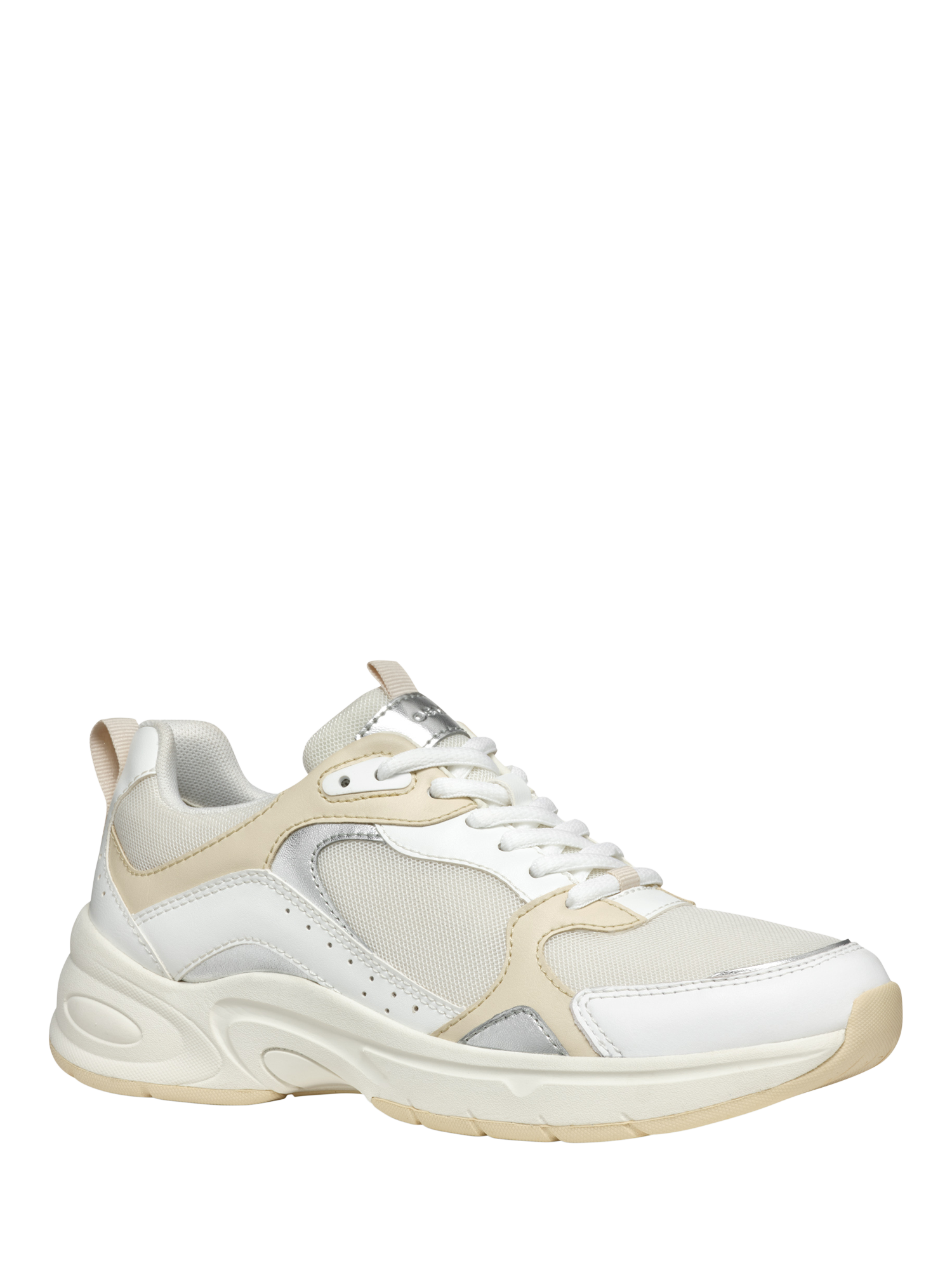Product image 2 of 6, which shows Geox Zarvia Lace Up Trainers, White/Papyrus, EU36