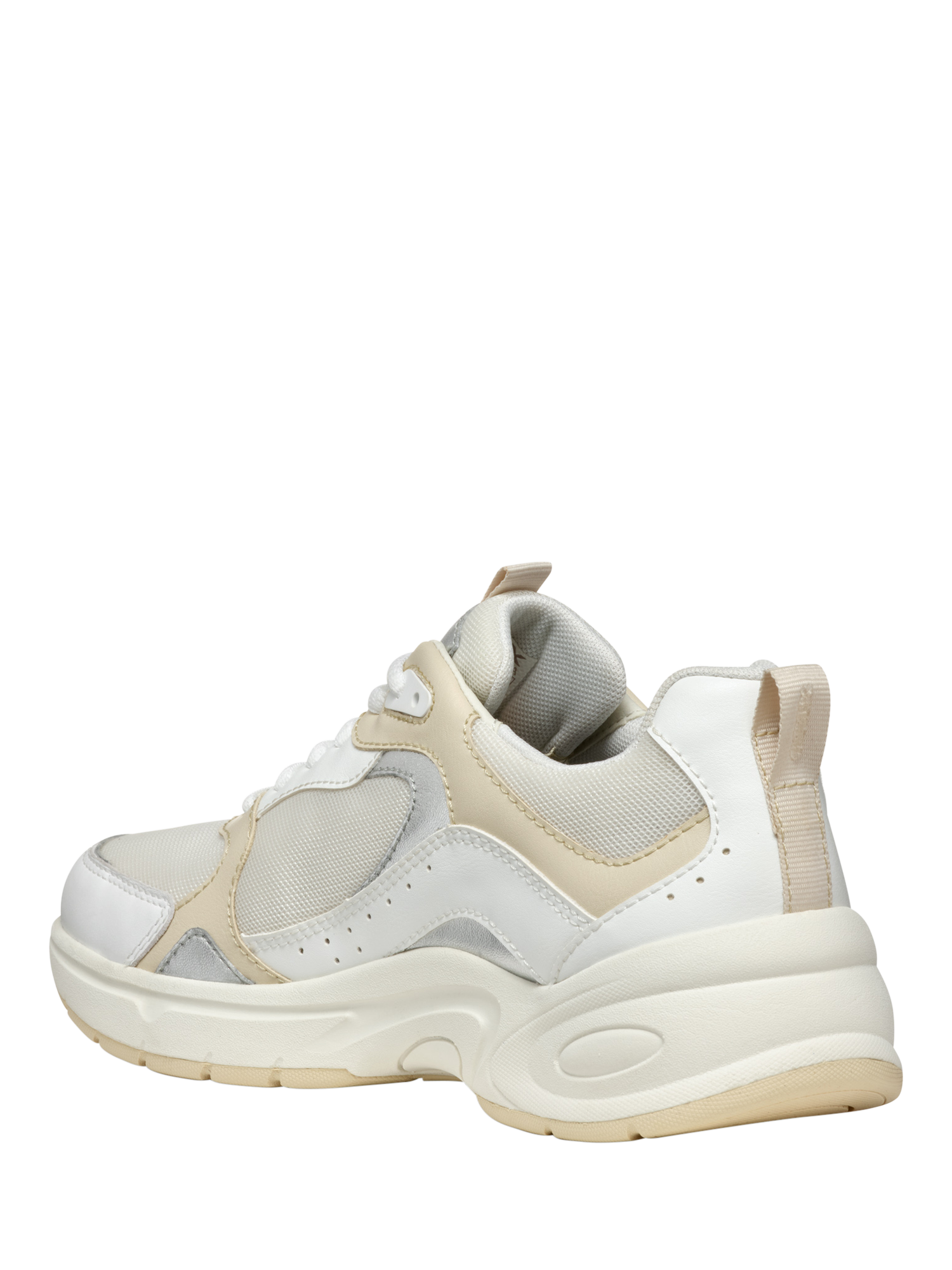 Product image 3 of 6, which shows Geox Zarvia Lace Up Trainers, White/Papyrus, EU36