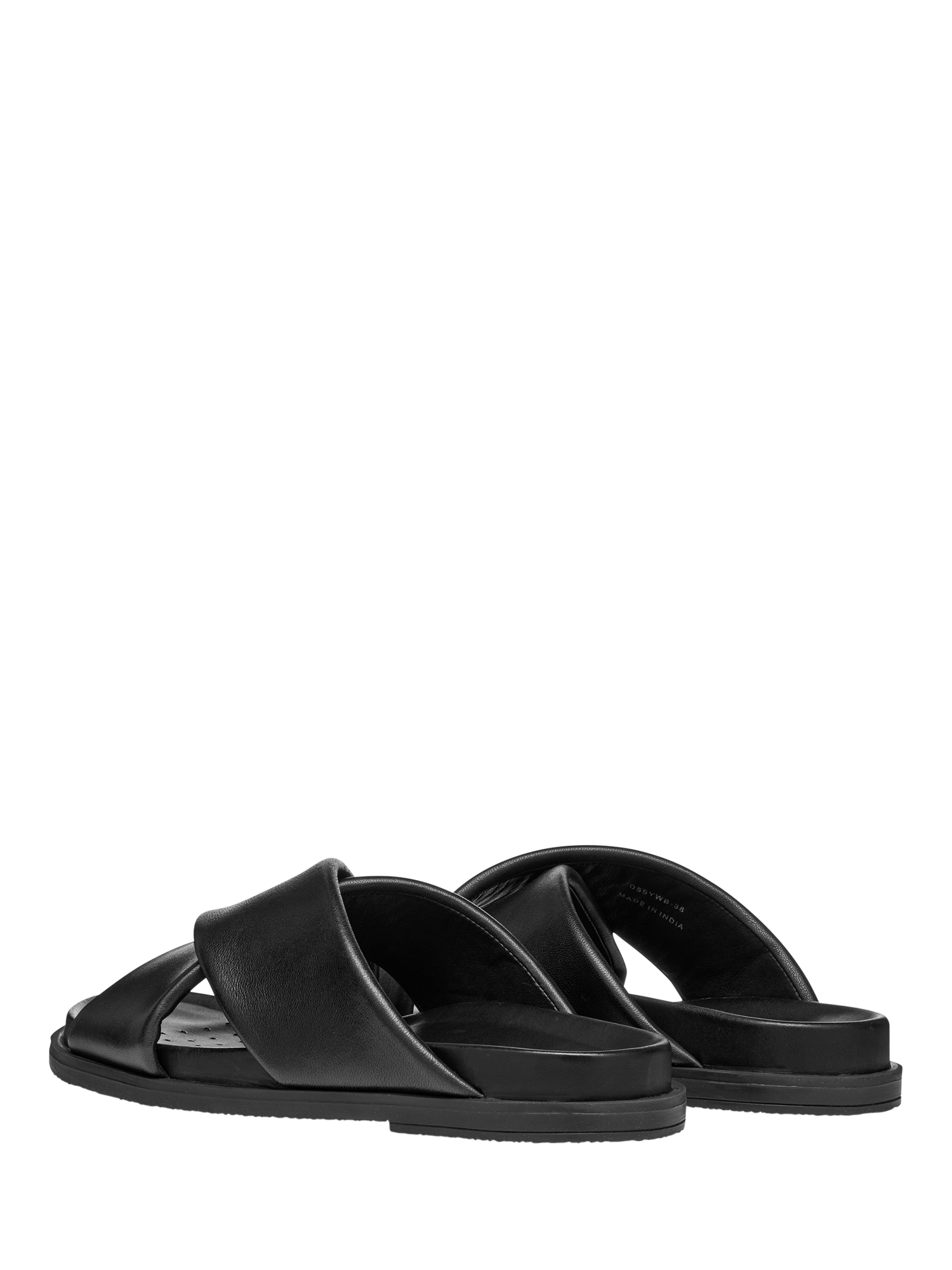 Product image 4 of 10, which shows Geox Adelash B Leather Cross Strap Sandals, Black, EU36