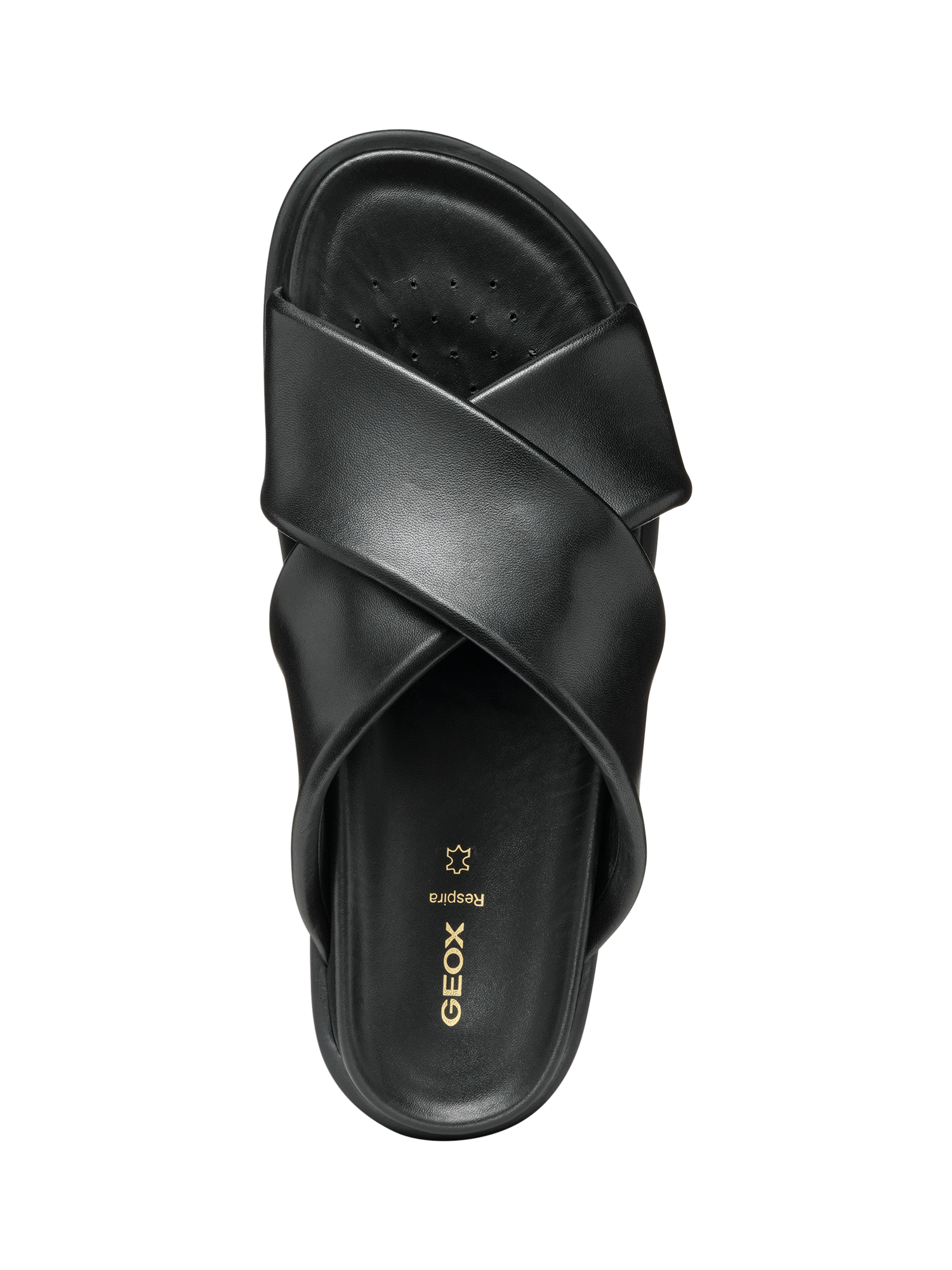 Product image 8 of 10, which shows Geox Adelash B Leather Cross Strap Sandals, Black, EU36