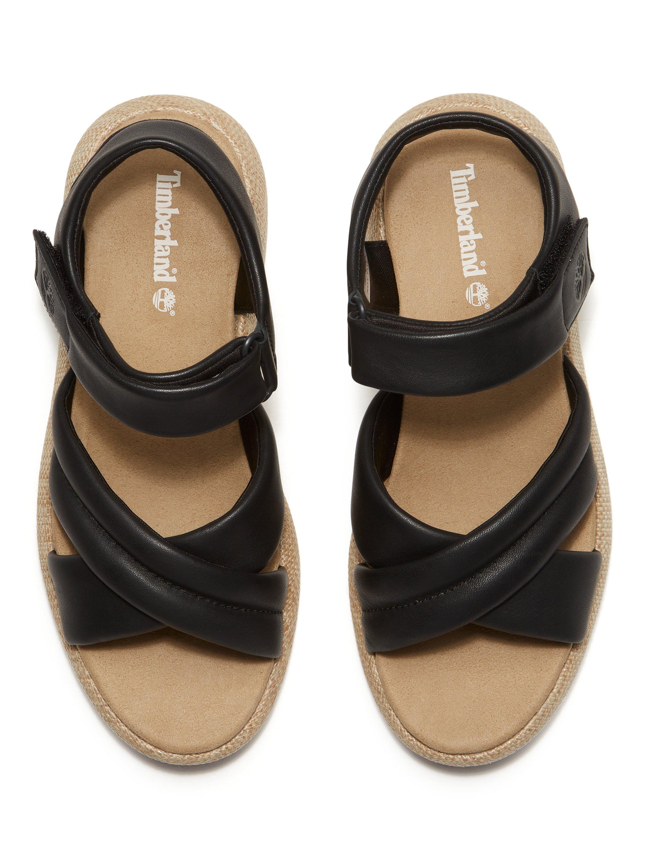 Product image 3 of 7, which shows Timberland Belmar Waves Backstrap Leather Strappy Sandals, Black, 5