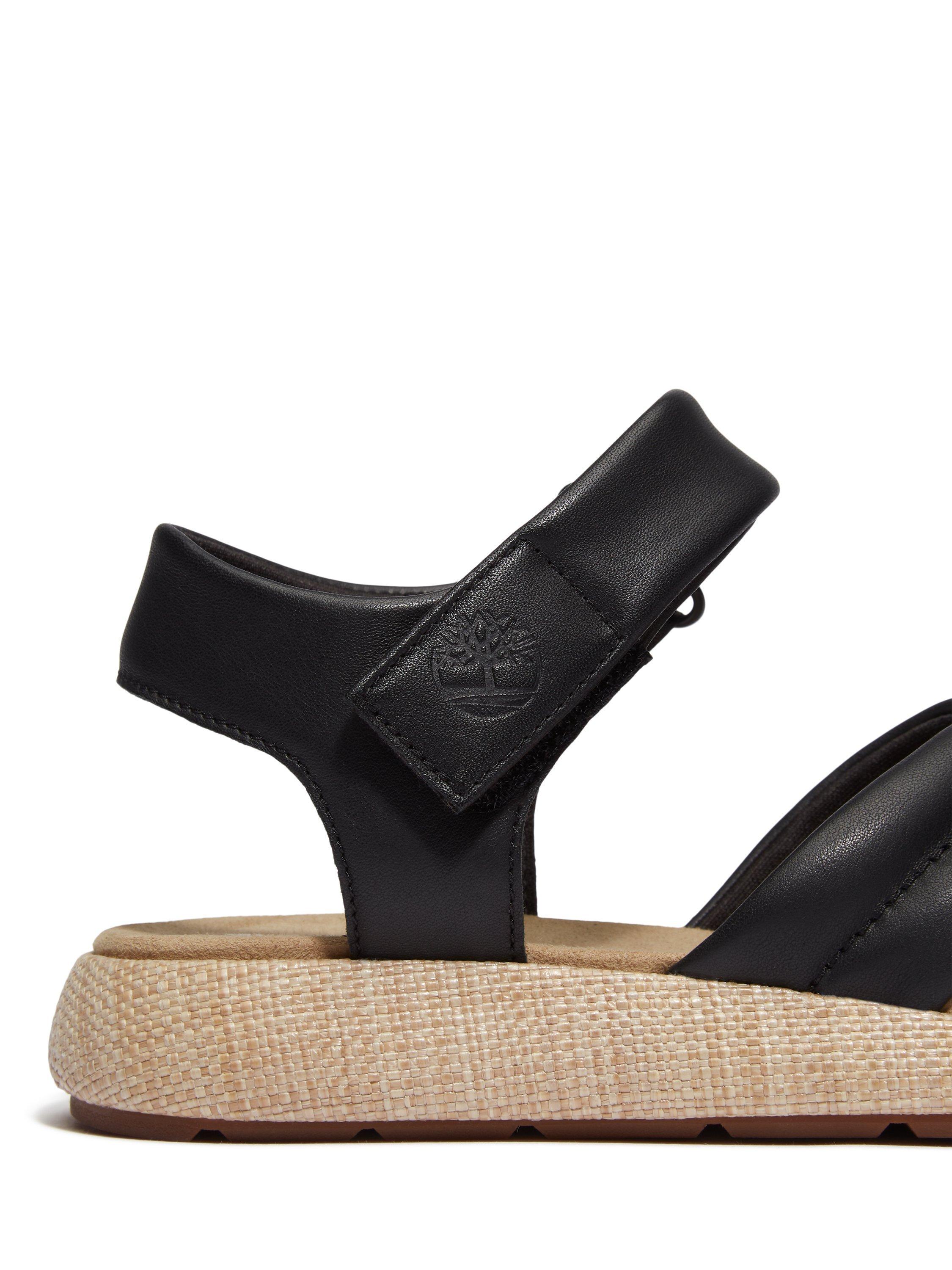 Product image 5 of 7, which shows Timberland Belmar Waves Backstrap Leather Strappy Sandals, Black, 5
