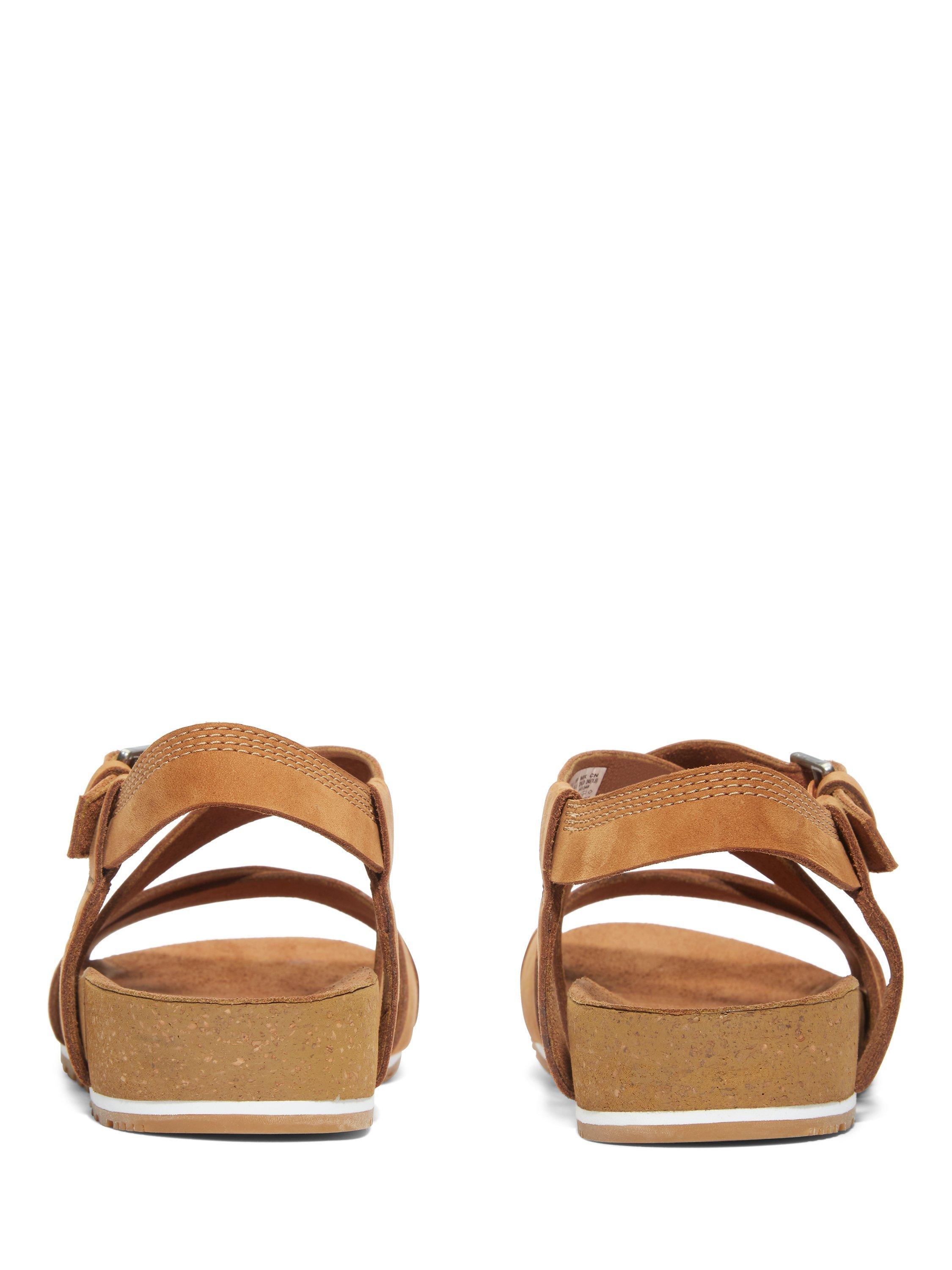 Product image 4 of 6, which shows Timberland Malibu Leather Strappy Footbed Sandals, Tan, 6