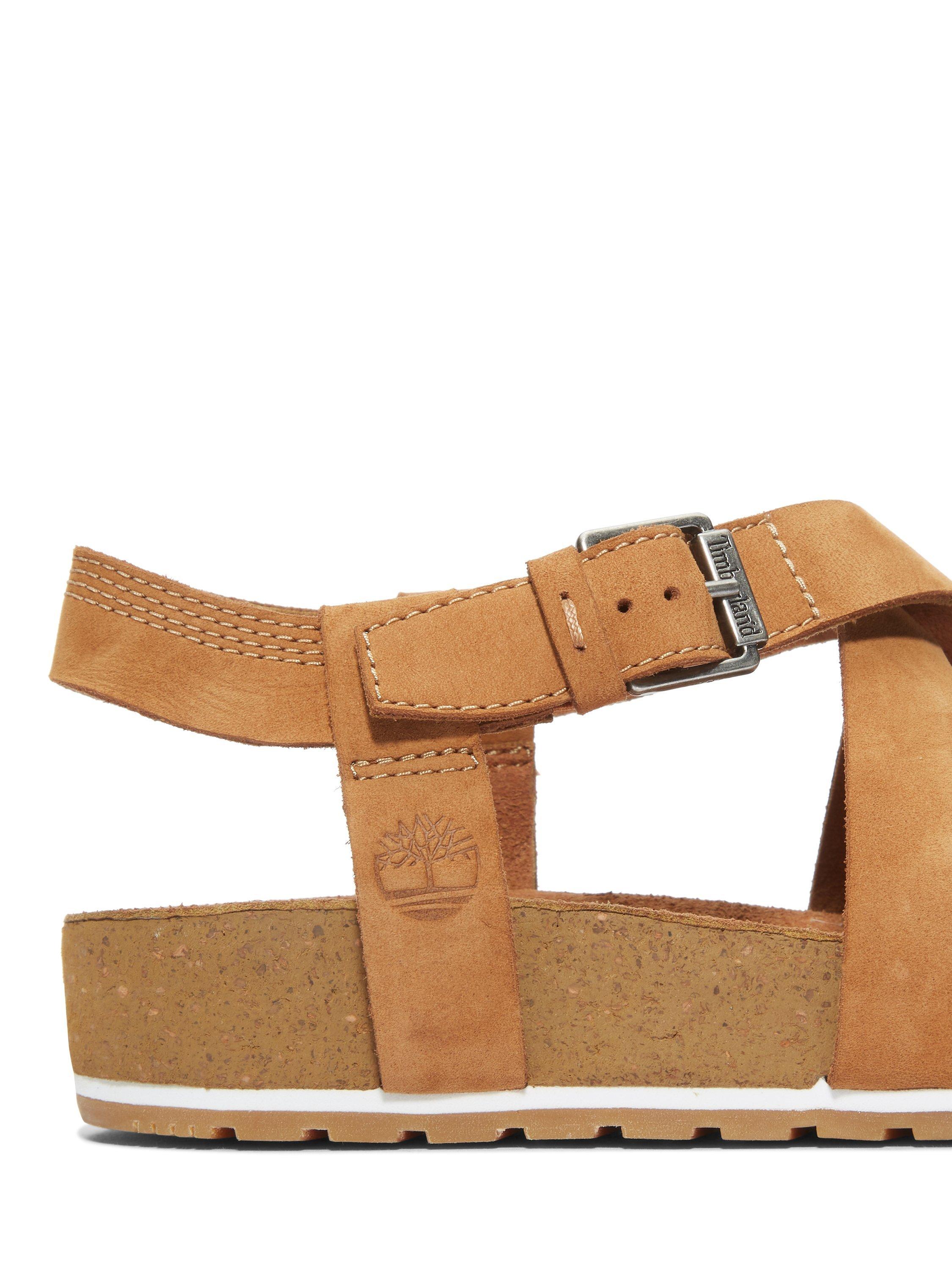 Product image 5 of 6, which shows Timberland Malibu Leather Strappy Footbed Sandals, Tan, 6