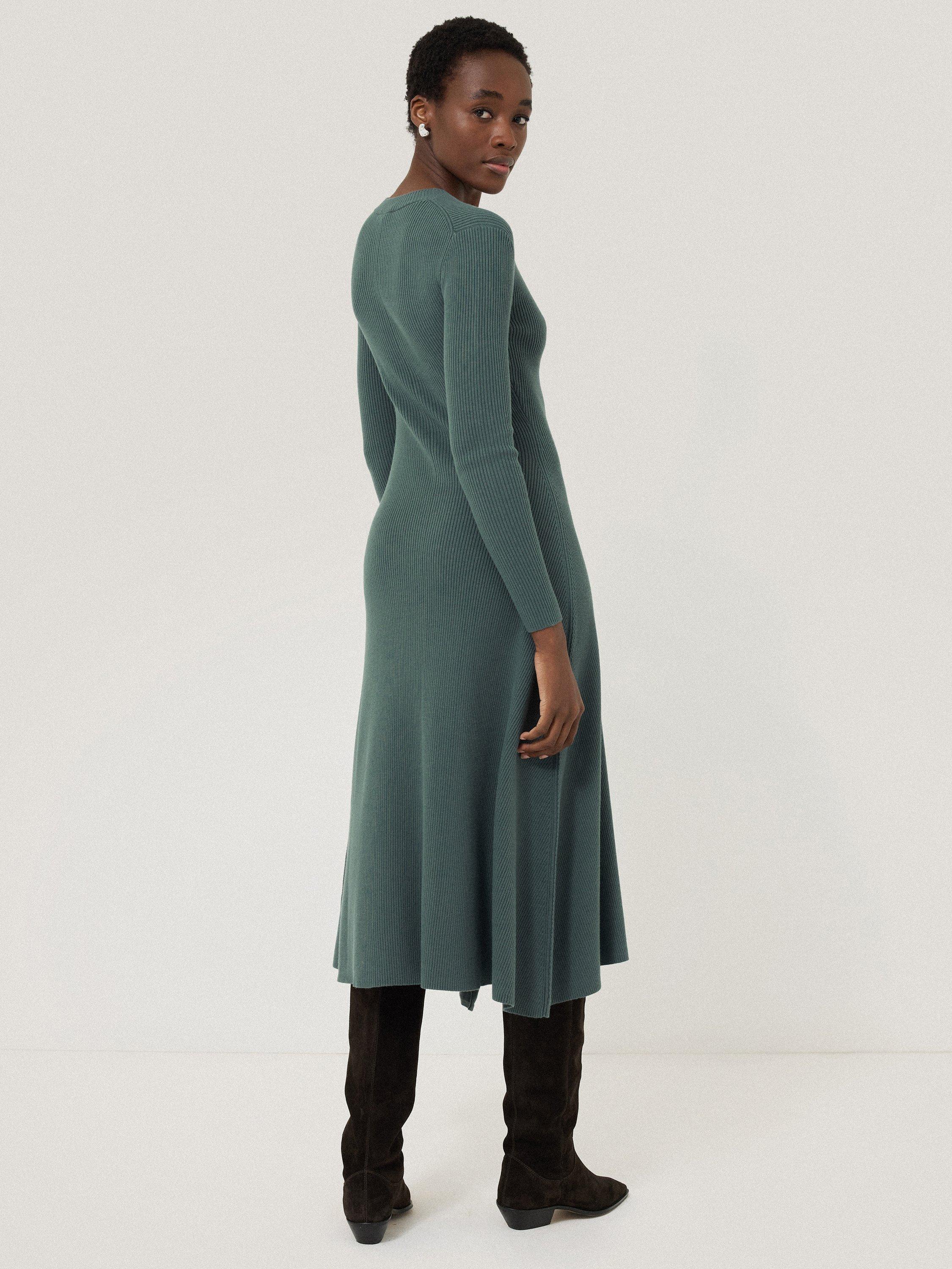 Product image 2 of 6, which shows Jigsaw Braided Knit Dress, Blue, L