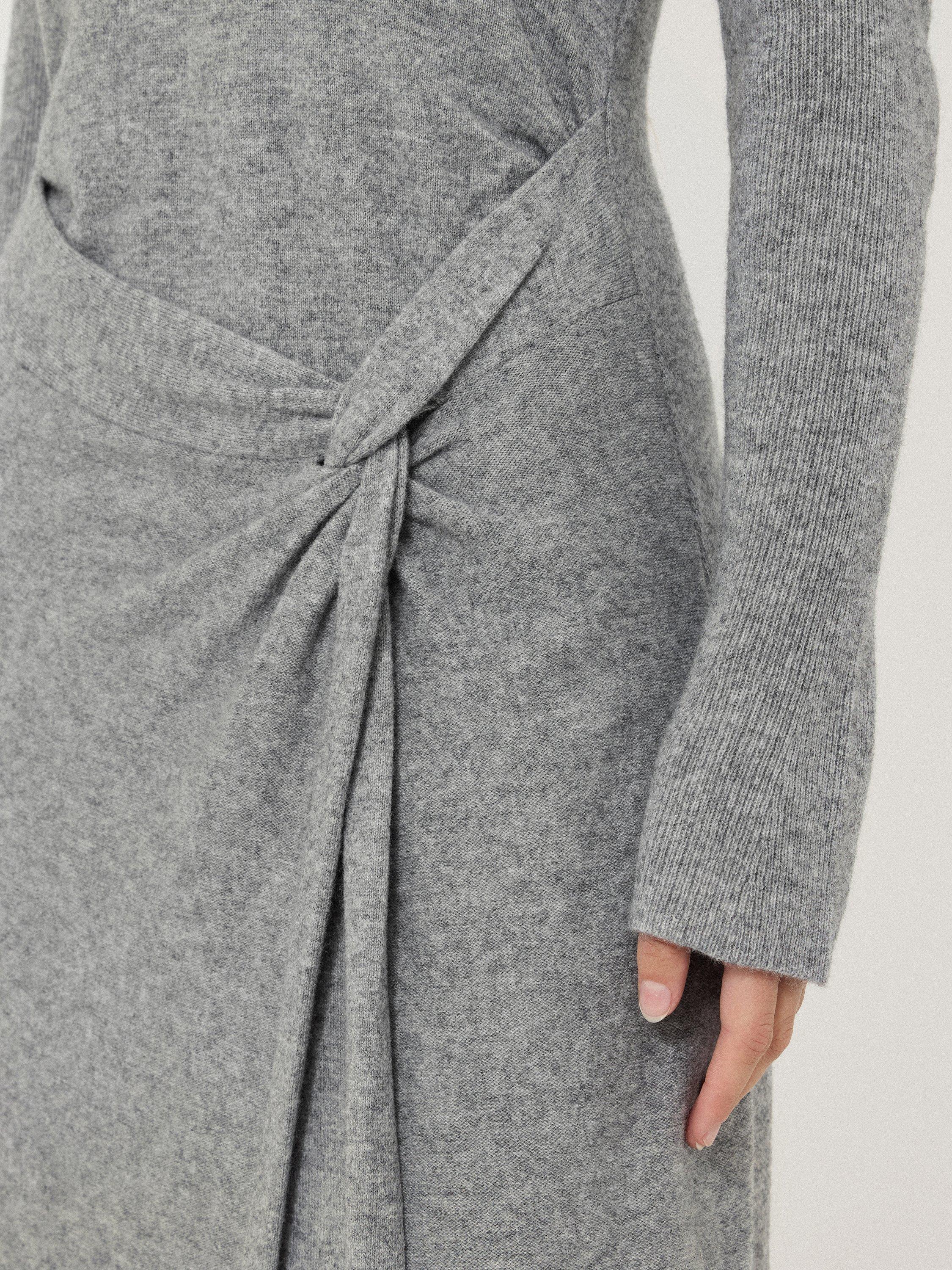 Product image 4 of 7, which shows Jigsaw Knot Belt Wool Rich Dress, Grey, S