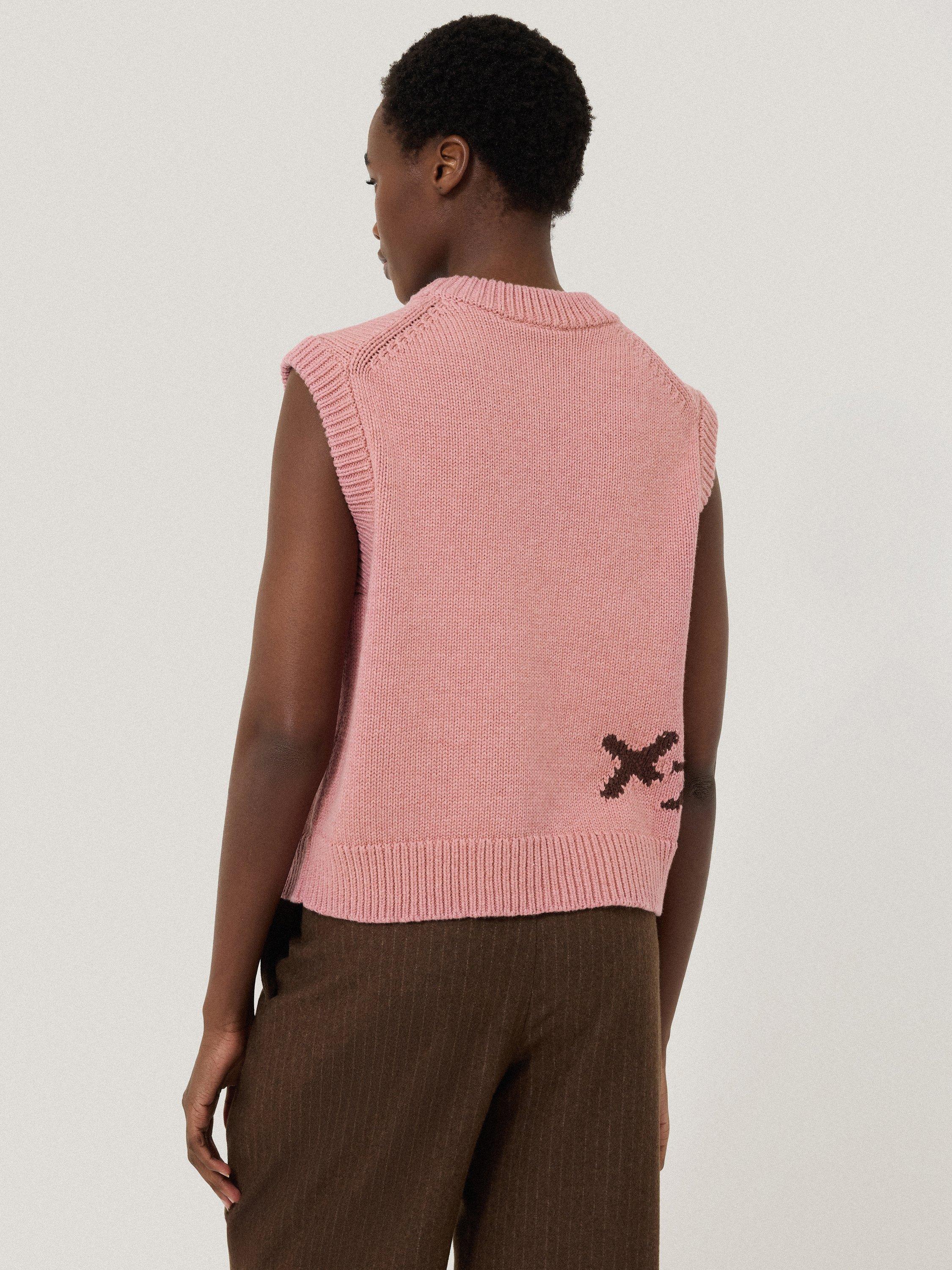 Product image 2 of 8, which shows Jigsaw Graffiti Lips Tank Top, Pink/Brown, XS