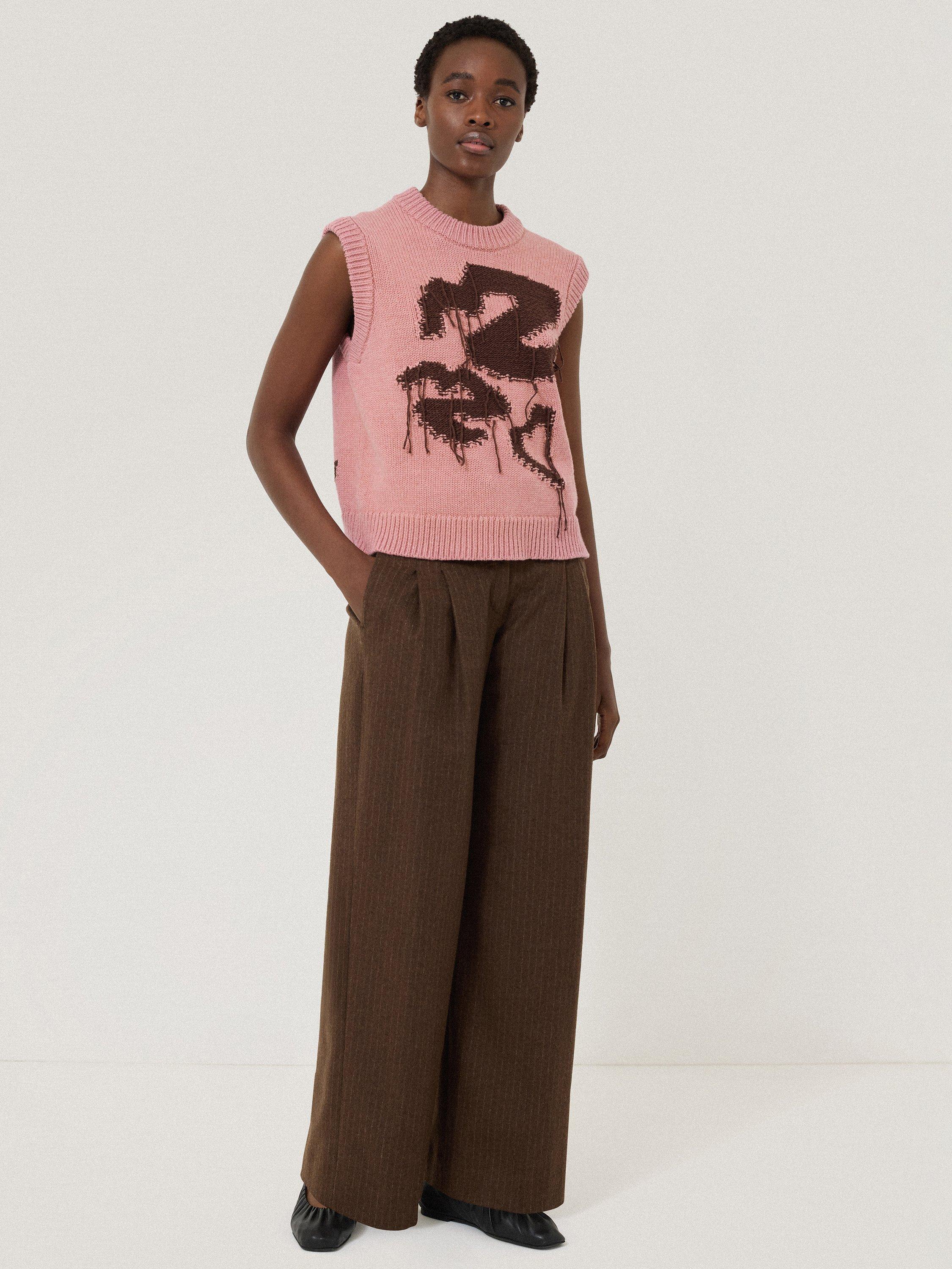 Product image 4 of 8, which shows Jigsaw Graffiti Lips Tank Top, Pink/Brown, XS